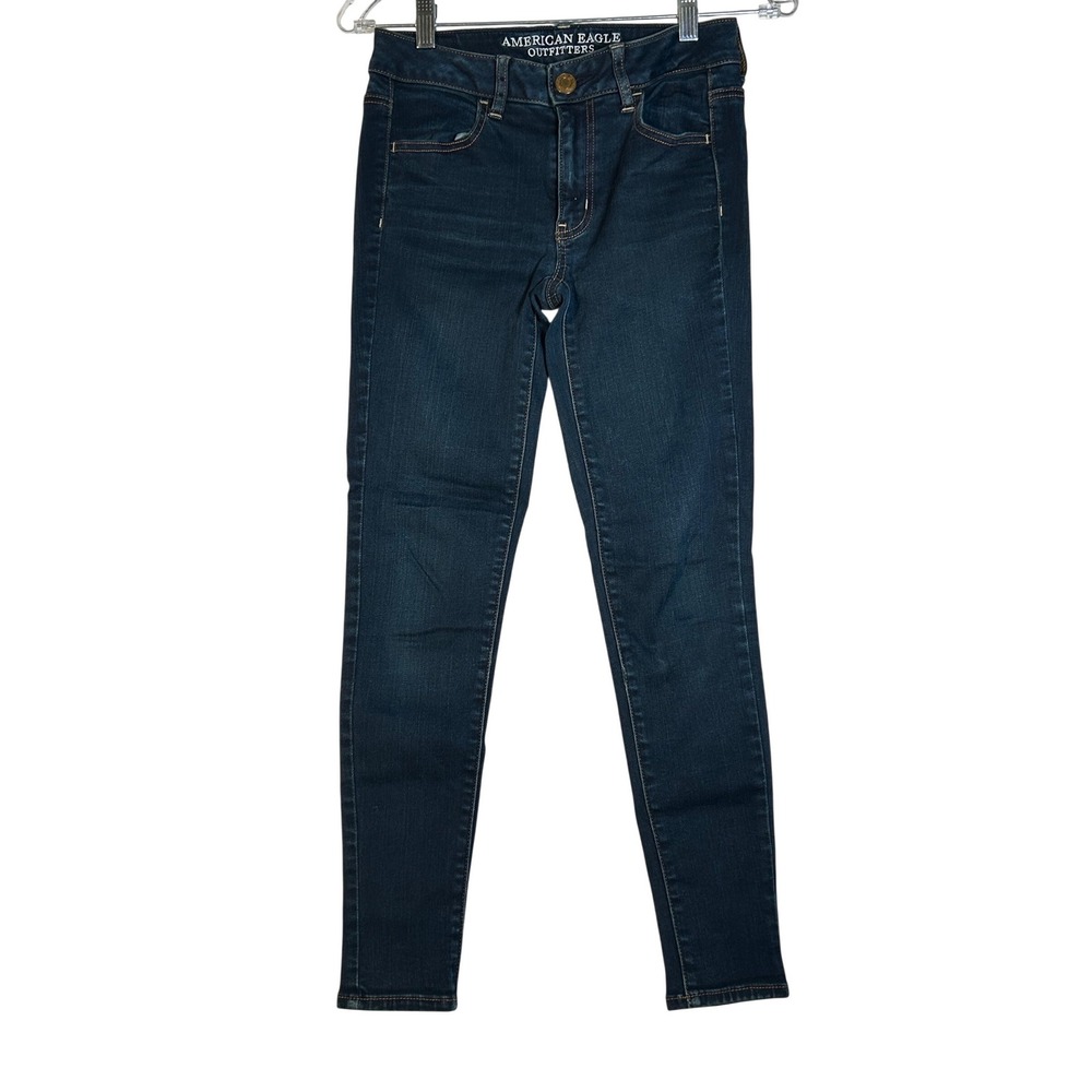American Eagle Outfitters Women's Super Stretch Dark Wash Skinny‎ Jeans 2 Short